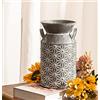 Venalys Bidone del latte in metallo zincato, stile vintage, vaso decorativo per fiori, brocca rustica francese per il latte per la decorazione della casa, altezza di 26,9 cm