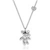 Meissa Collana argento 925 donna orso collana con ciondolo orsetto Cuore Collana con catena di diamanti Regalo di compleanno, argento
