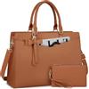 RAINSMORE Borsa da Lavoro Donna con Pochette Borsa Porta PC 15,6 Pollici Grande Borse a Mano Pelle PU Borse Messenger per Affari Ufficio Università