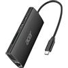 Acer HUB USB C, Adattatore USB C con HDMI 4K a VGA, Ethernet Gigabit, 100W PD, Lettore di Schede SD/TF, 3 USB, Docking Station USB C per MacBook, Laptop, PC