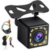 iFreGo HD Telecamera posteriore auto cablata Universale 170 gradi Obiettivo grandangolare 12 LED Telecamera di backup 100% impermeabile Visione notturna per aiuto alla retromarcia