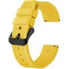 BISONSTRAP Cinturino Orologio in Silicone 18mm, Cinturino di Ricambio in Gomma a Sgancio Rapido per Bracciale Uomo Donna,Giallo/Fibbia Nera