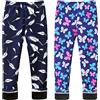 FedMois Leggins Pantaloni Felpati Collant Termici Invernali Bambina Ragazza Confezione da 2, Farfalla e pennacchio, 3-4 Anni