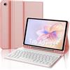 FOGARI Tastiera Custodia per Samsung Tab A9+ - Tastiera per Samsung Tab A9 Plus 11 2023 (SM-X210/X216/X218), Italiano QWERTY, Supporto Regolabile e Tastiera Staccabile Senza Fili per - Rose