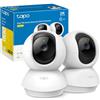 Tapo C210P2 Telecamera Wi-Fi Interno 2K(3MP), Videocamera sorveglianza, Visione Notturna, Notifiche in Tempo Real, MicroSD fino a 512GB, Alexa e Google Assistant, Contiene 2 C210