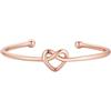 FOCALOOK Bracciale da Donna a Nodo d'Amore Braccialetto Donna Rigido Bracciale Aperto Oro Rosa Bracciale Regolabile Placcato Oro Rosa Braccialetto Cuore Donna Braccialetto per Donna Ragazza