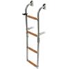 PIMAR SCALETTA INOX 316 PIEGHEVOLE CON 3/4/5 SCALINI IN TEAK NAUTICA BARCA GOMMONE