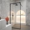 Parama Doccia walk-in full frame 130 cm vetro cannettato profili neri | Rodi