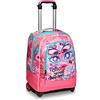 SJ GANG STYLE JAM GANG Trolley Scuola, Rosa, con Spallacci Uso Zaino, 2 in 1, Doppio Uso, Maxi Capienza, Trolley e Zaini, Scuola, Bambine e Ragazze