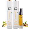 GK HAIR Global Keratin Moisturizing Shampoo and Conditioner Sets (10.1 Fl Oz/300ml) con Anti Frizz Serum Argan Oil (1.69 Fl Oz/50ml) per capelli secchi danneggiati riparazione tutti i tipi