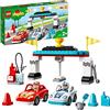 LEGO DUPLO Town Auto da Corsa, Set Macchine Giocattolo per Bambini di 2 Anni con 2 Automobili Push-and-Go, 10947