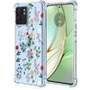 YUXING Cover Trasparente per Motorola Edge 40 - Custodia Protettiva Sottile in TPU Morbido Antiurto con Carino Motivo Disegno Cool (Flower Art)