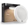 SINCELIGHT Plafoniera LED con sensore di movimento PIR, accensione/spegnimento automatico, 7W, bianco caldo 2700K, montaggio a superficie per soffitto, armadio, sotto l'armadio, adatto per uso umido