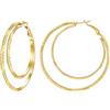 Suplight Orecchini Donna Oro a Cerchio Doppio in Acciaio Inossidabile Placcato Oro Orecchini Cerchio Grandi 60mm Regalo per Donna