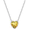 Suplight Collana Donna Argento con Ciondolo Cuore Collana Punto Luce Donna con Citrino Pietra di Nascita Novembre Confezione Regalo Natale Compleanno