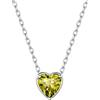 Suplight Collana Argento Donna Ciondolo Cuore Collana Punto Luce Donna in Argento 925 con Peridoto Giallo Pietra di Nascita Agosto Confezione Regalo Natale Compleanno