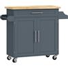 HOMCOM Carrello multiuso da Cucin con Cassetto, Portaspezie e Armadietto in Legno, 109x40x89 cm, Grigio e Color Legno | Aosom Italy
