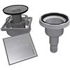 LUX ELEMENTS TUB-BAS-DV 100 I - Pentola di scarico verticale con griglia piastrellabile, in acciaio inox, con sifone per pavimenti doccia con scarico a punti