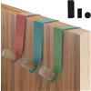 DYMHQ 6 Pezzi Appendiabiti Singolo Sopra la Porta Set, 46mm Ganci Sopraporta Reversibili Resistente, Appendino da Porta in Metallo con Spugne Cuscinetti Antiscivolo per Ghirlande Armadio
