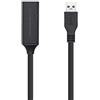 AISENS - A105-0408 - Cavo USB 3.0 con amplificatore e alimentatore, tipo A/M-A/H, nero, 10 m