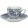 Tognana Olimpia Garden Confezione 6 Tazze Caffè con Piattino, Porcellana, Blu, 12x12x5 cm