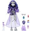 Monster High - Spectra Vondergeist, bambola alla moda con personaggio Rhuen il Furetto e tanti accessori inclusi come zaino, tablet e spuntini, giocattolo per bambini, 4+ anni, HXH77