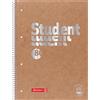 Brunnen 106782870 - Blocco note per studenti, formato A4, a quadretti, con margini all'interno e all'esterno della linea, 28 pezzi, colore: Marrone