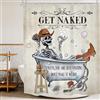 Mitpok Tenda da doccia con motivo cowboy occidentale, 60 x 72 cm (larghezza x altezza), divertente scheletro con teschio, vintage, divertente, gotico, decorazione per il bagno, gatto, pesce, bolle,