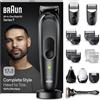 Braun REGOLABARBA UOMO, Tagliacapelli Uomo, Rasoio Elettrico Barba e Capelli, 17-in-1 Styling Kit per Barba, Capelli, Corpo, Naso e Orecchie, 100 Minuti Di Utilizzo, Idea Regalo, MGK7491 Nero