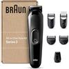 Braun RASOIO ELETTRICO BARBA e Capelli, Regolabarba Uomo, TAGLIACAPELLI UOMO, 6-In-1 Styling Kit Adatto Per Barba, Capelli, Corpo, Naso E Orecchie, Imballaggio Riciclabile, Idea Regalo, MGK3420 Nero