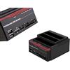 VR VETRINEINRETE Vetrineinrete® Docking Station Multifunzione per 3 Hard Disk IDE e Sata 2,5"e 3,5" E-Sata Lettore HD Disco Rigido con hub USB 2.0 Ingresso SD tf xd C56