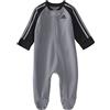 adidas Tutina per bambine e neonati, Grigio/Nero Raglan, 6 mesi