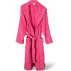 Buccia di Mela Accappatoio Uomo Donna in spugna 100% Cotone con Cappuccio Tasche e cintura 390 gsm (IT, Testo, XL, Regular, Regular, Rosa)