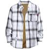 Generico Camicia a Quadri Uomo Imbottita Calda Foderata Camicie a Quadri Casual da Uomo Camicie Scozzesi con Tasca Giacca a Quadri Giacca di Flanella in Pile Regular Fit Lavoro Leggero