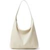 KALIDI Borsa tote vintage in pelle vegana da donna Hobo con cerniera borsa da lavoro Weekender borsa a tracolla per viaggi quotidiani, Grigio e beige., Medium