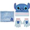 Stitch Disney Stitch - Coordinati invernali per bambini, Set 3 pezzi, Cappello 3D + Guanti + Scaldacollo
