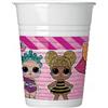 LOL Surprise - MGA Set bicchieri di plastica 200ml 8pz Lol Surprise