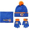 Anime e manga Dragon Ball Super - Coordinati invernali per bambini, Set 3 pezzi, Cappello pompon + Guanti + Scaldacollo