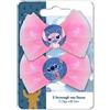 Stitch Disney Lilo e Stitch - Fermaglio per capelli con fiocco, confezione 2 pezzi