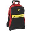 Ferrari - Lamborghini Ferrari - Zaino trolley staccabile organizzato, Scuola elementare e medie, Multiscomparto, 47cm, Multicolore