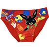 Bing - Costume da bagno bambino, Slip, Poliestere, Rosso