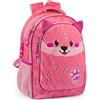 Julian Ross Volpe Foxy Fluffy Peluche - Zaino Scuola Elementare, 3 Scomparti, Ergonomico con Spallacci imbottiti