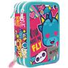 Giochi Preziosi Go-Pop Love and Pace Giochi Preziosi - Astuccio triplo riempito per la scuola elementare, 3 Zip, 43 Accessori scuola inclusi