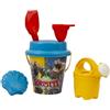 Gormiti - Secchiello 17cm con set spiaggia 5pz, Paletta, Rastrello, Setaccio, Formina, Annaffiatoio