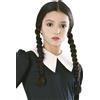 Mercoledì - Wednesday Addams Halloween - Parrucca Mercoledì Addams per Bambine e Ragazze