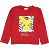 Pokémon Pikachu - Maglia lunga in cotone per bambini, Rosso