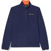 Champion Legacy Micro Polar Fleece B - Quick-dry Micropolar Half Zip, Felpa, Blu Marittimo/Arancione, 5-6 anni