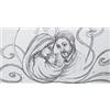 oggettando QUADRO Sacra Famiglia/Fregi su tela con decoro a mano Arredo soggiorno salotto camera da letto cucina ufficio bar ristorante Regalo utili, originali ed economic. (Silver, 120x60cm)