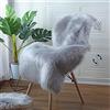 HEQUN Faux pelliccia di agnello di pecora tappeto, pelliccia sintetica decorativa Soffice Pelliccia di agnello imitazione Tappeto Longhair effetto pelliccia divano letto (75 X 120 CM, Grigio)