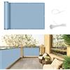 SUNNY GUARD Frangivisto Balcone 90x300cm Protezione Privacy,Protezione UV,Antivento e Impermeabile Copri Ringhiera Balcone per Giardino terrazza con Fascetta,Grigio-Blu